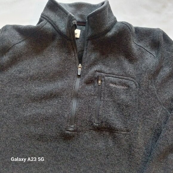 Woolrich Mens Charcoal Gray Half-Zip Fleece Pullover Sweater XL Polyester Classi - Picture 2 of 6